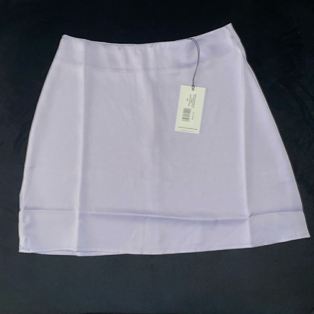 NWT weworewhat satin charmeuse mini slip skirt in heather purple